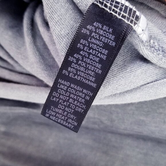 Saks Fifth Avenue Silk Blend Blouse S Blue Gray Crochet Sequins Italy Lagenlook - Picture 6 of 16